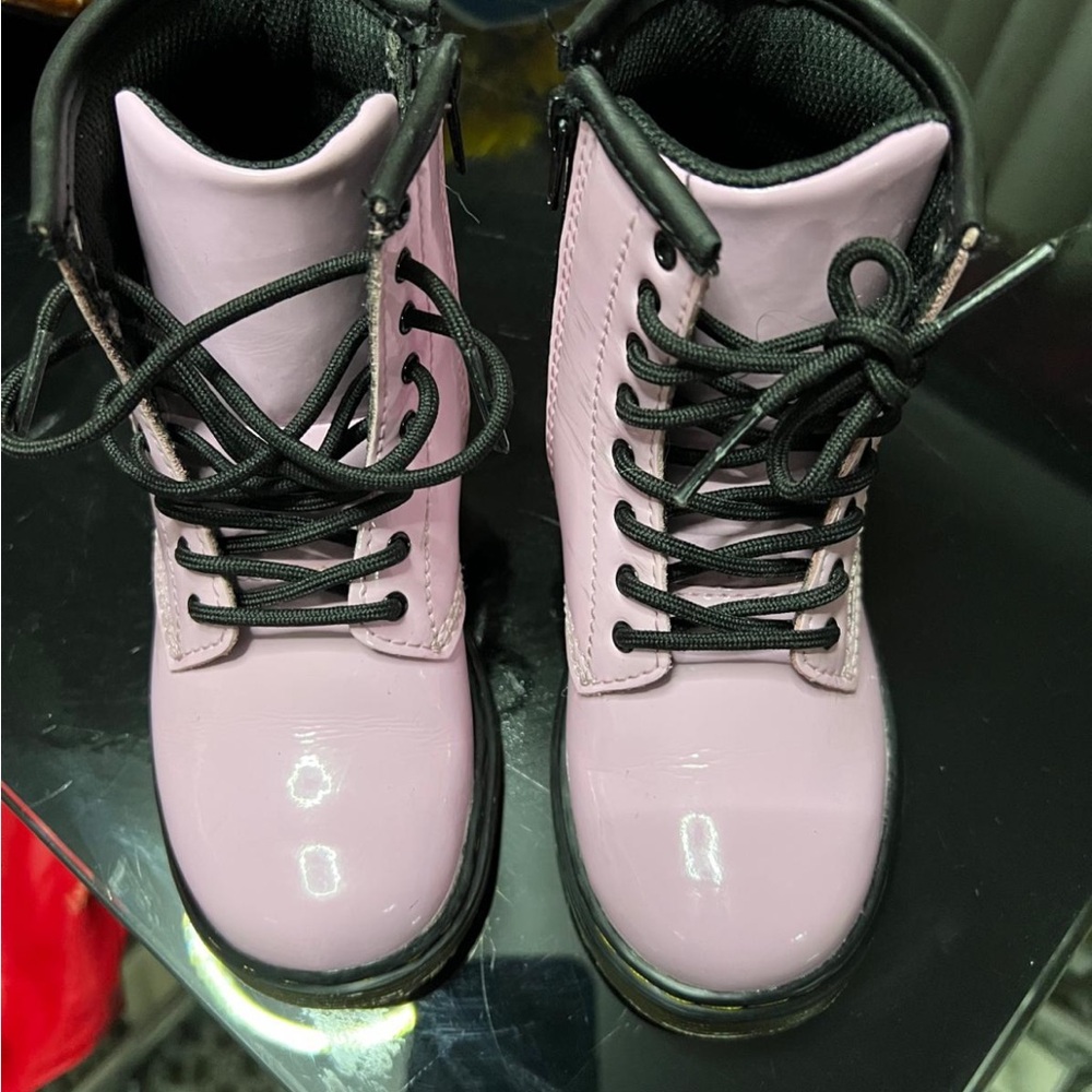 Pink Lace-Up Ankle Boots